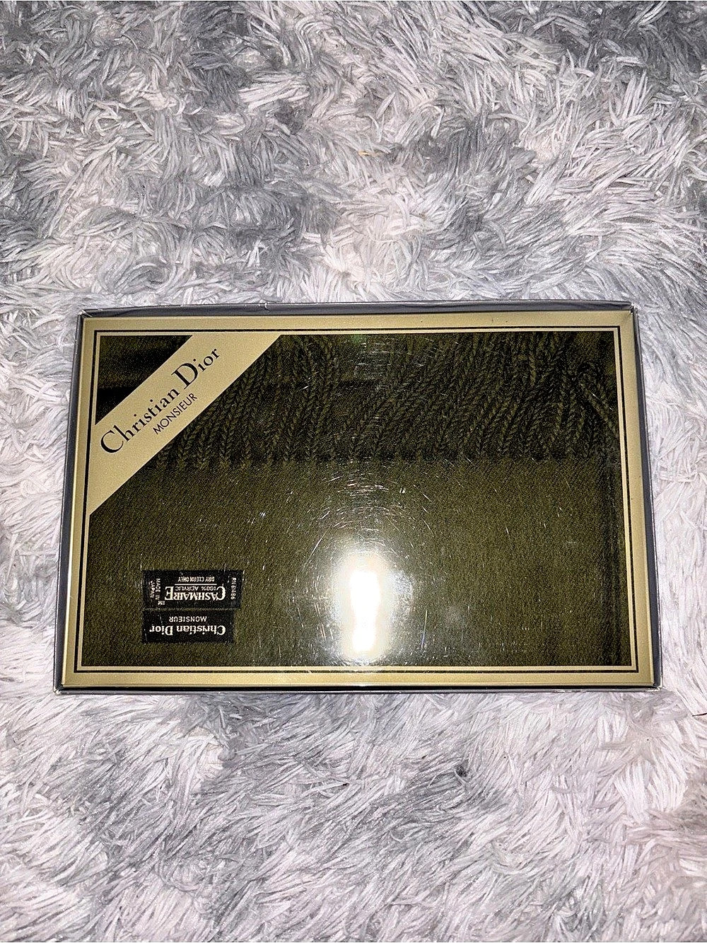 Christian Dior Cashmere Scarf in Green Brand New